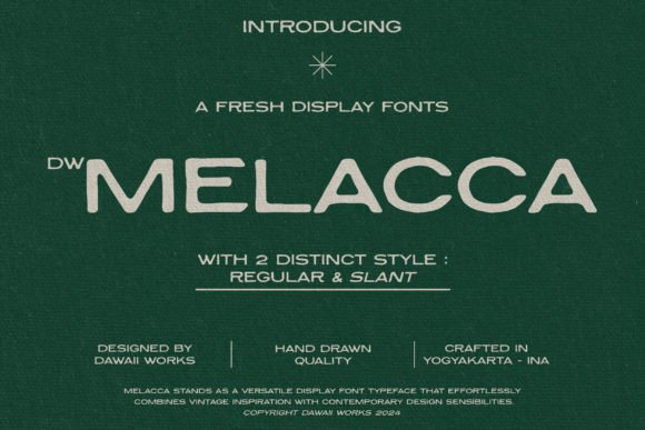 Malacca Font Review: A Nostalgic Display Typeface for Creative Branding